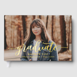 Exquise Goût Foil Photo Graduation Livre d'invités