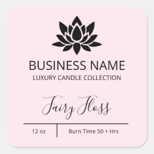 Exquise Lotus Pastel Étiquette bougie rose