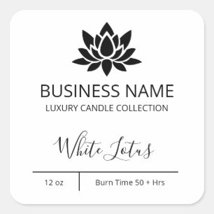 Exquise Lotus White Candle Étiquettes