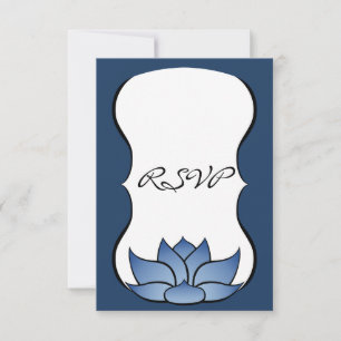 Exquisit Lotus in Blue RSVP Card Karte