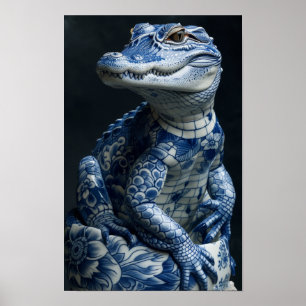 Exquisite Albino Alligator Art Poster - Intricenti