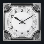 Exquisite Art Deco Uhr Schwarz-Weiß-Version<br><div class="desc">Art Deco Design mit klaren,  lesbaren Zahlen.</div>