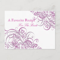 Exquisite Barock Pink Brautparty Rezept Karte