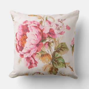 Exquisite Blume in Rosa und Orange. Shabby Chic Kissen