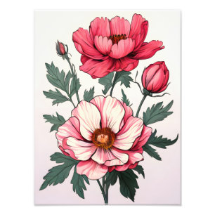 Exquisite Blumenkunst Printing - Pink Peonies Fotodruck