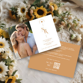 Exquisite Chic Minimalist Golden Wedding Initials Save The Date
