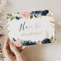 Exquisite Fall Floral Baby Gender Reveal Poster