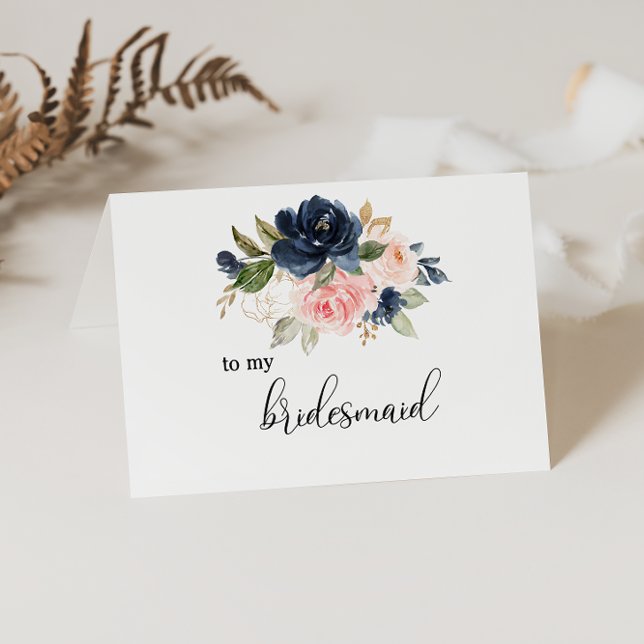 Exquisite Fall Floral Bridesmaid Vielen Dank Dankeskarte (Von Creator hochgeladen)