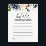 Exquisite Fallen Floral Bucket List Cards Postkarte<br><div class="desc">Diese exquisiten Herbst-Eimerkarten sind die perfekte Wahl für einen tropischen Hochzeitsempfang oder ein Brautparty. Das Design zeigt handgezeichnet rosa,  dunkelblau und marineblau-weiße Blume,  inspirierend Eleganz,  Klasse und natürliche Schönheit. Das Schild der Schaufelliste wird separat verkauft.</div>