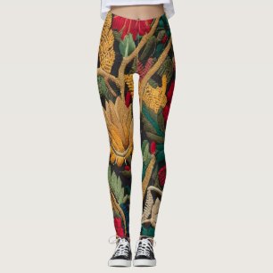"EXQUISITE FLORAL EMBROIDERY PATTERLAGGINGS" LEGGINGS