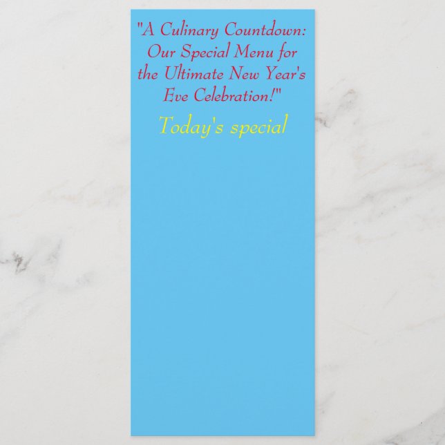 "Exquisite Fusion Delights: maßgeschneiderte Menüs Menükarte (Vorderseite)