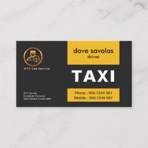 Exquisite Gold Chauffeur Logos Gelbe Taxis Visitenkarte