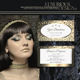 Exquisite Gold Sparkling Glitzer White mit Juwelen Visitenkarte