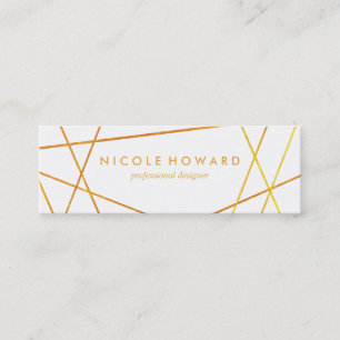Exquisite Goldlinien Schlicht Mini Visitenkarte