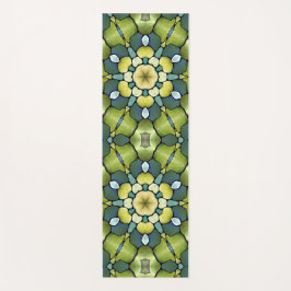 Exquisite handbemalte geometrisch grüne Abstrakte Yogamatte