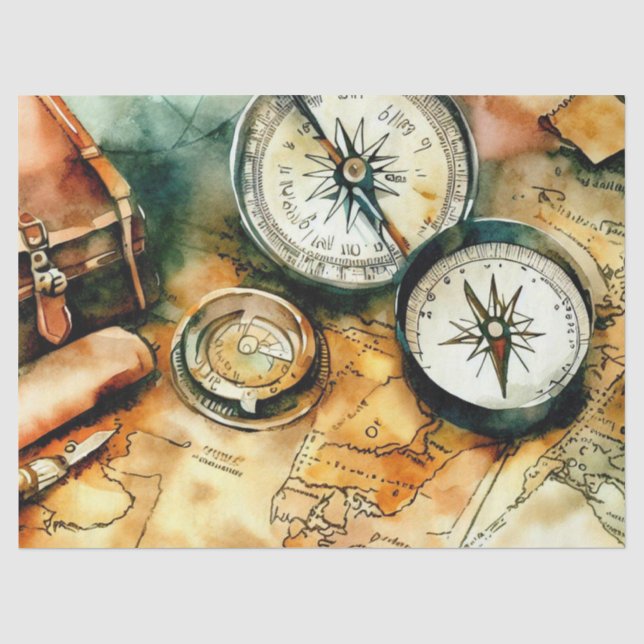 "Exquisite Kartographie: Adventure Awaits" Seidenpapier (Vorderseite)