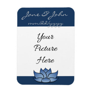 Exquisite Lotus in Blue Rett-the-Date Magnet