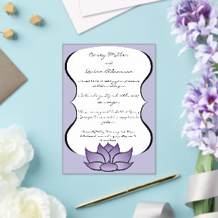 Exquisite Lotus in Lila Acryl-Hochzeit Acryleinladungen