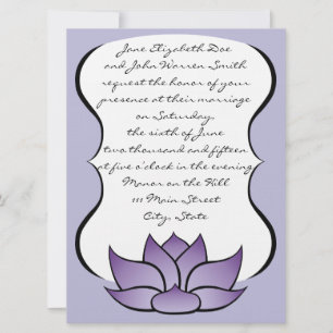 Exquisite Lotus in Lila Hochzeitseinladung Einladung