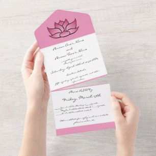 Exquisite Lotus in rosa Alle in einer Einladung