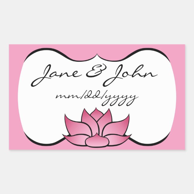 Exquisite Lotus in rosa Aufkleber (Vorderseite)