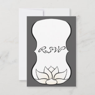 Exquisite Lotus in Zinn und Weiß RSVP-Karte RSVP Karte