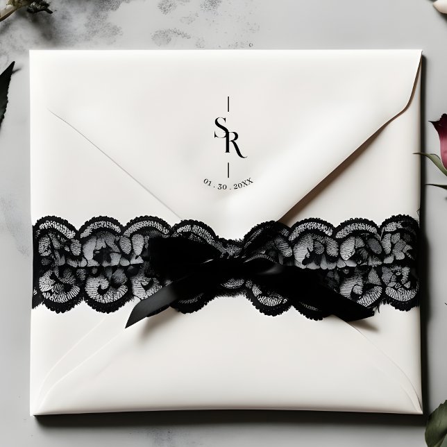 Exquisite Minimalist Stylish Wedding Initials Gummistempel (Exquisite Minimalist Stylish Wedding Initials Rubber Stamp. )