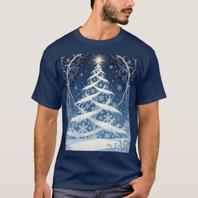Exquisite Ornate Christmas Yule Tree T-Shirt (Vorderseite)