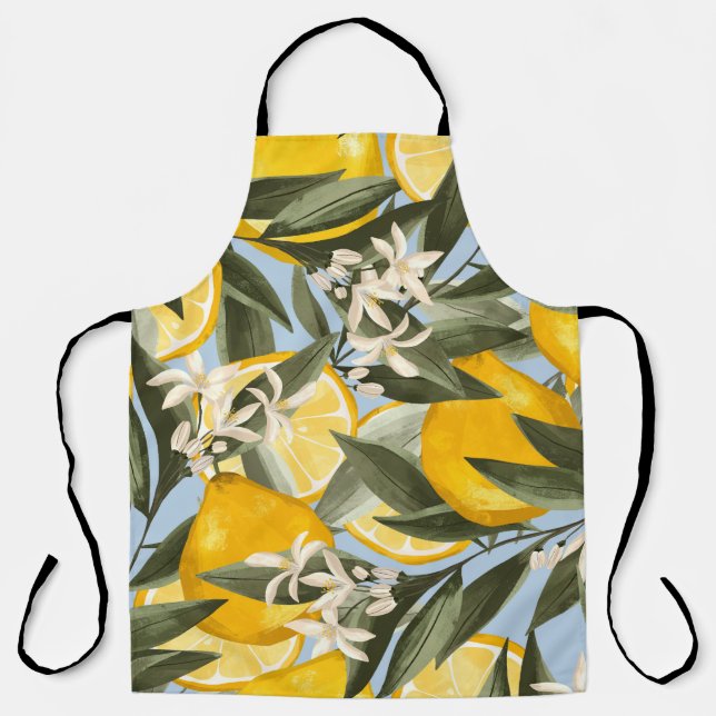 Exquisite pattern with yellow bergamot fruits, cit schürze (Vorderseite)