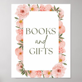 Exquisite Peach Floral Books & Gifts Poster