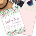 Exquisite Pink Mauve Floral 60. Geburtstag Einladung<br><div class="desc">Das elegante 60. Geburtstagsgeschenk-Template verfügt über zwei Arrangements aus rosa Blume. Der gesamte Text ist bearbeitbar. Dieser Artikel ist Teil der exquisiten Pink Mauve Floral Collection. Es enthält Vorlagen,  mit denen Sie eine einzigartige Einladungssuite und Party-Zubehör erstellen können.</div>