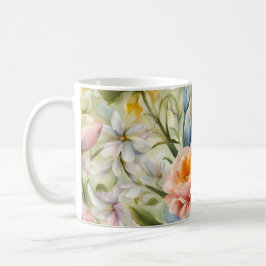 Exquisite, raffinierte Frühlingsblumen. Malerei Kaffeetasse
