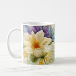 Exquisite, raffinierte Frühlingsblumen. Malerei Kaffeetasse