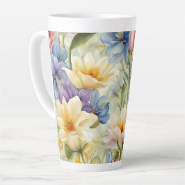 Exquisite, raffinierte Frühlingsblumen. Malerei Milchtasse