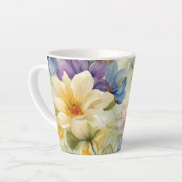 Exquisite, raffinierte Frühlingsblumen. Malerei Milchtasse