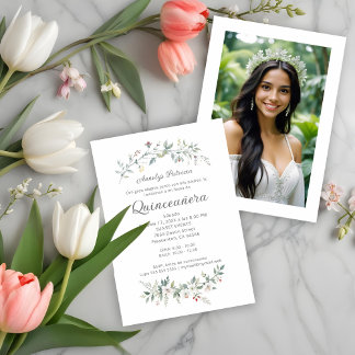 Exquisite Romantic Minimal Spring Floral Branches Einladung