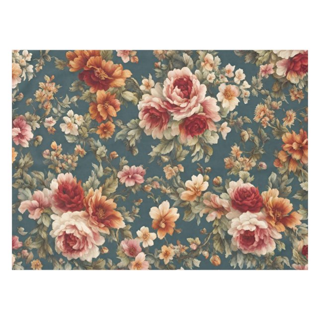 Exquisite romantische Rose und wunderschöne Blume Tischdecke (Vorderseite (Horizontal))