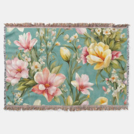 Exquisite Rosa, Gelbe Magnolien mit weißen Blume Decke