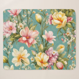 Exquisite Rosa, Gelbe Magnolien mit weißen Blume Sherpadecke