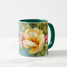 Exquisite Rosa, Gelbe Magnolien mit weißen Blume