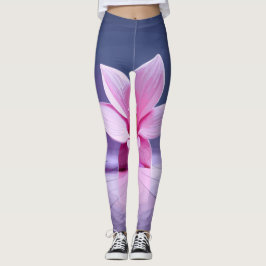 Exquisite rosa Orchideen-Erholungen auf Silberplat Leggings