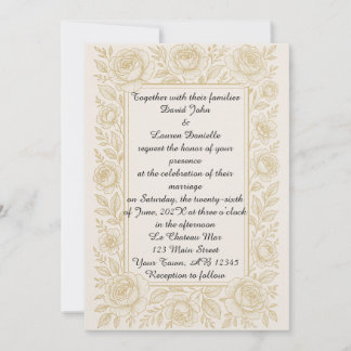 Exquisite Rose Foto Hochzeit Einladung