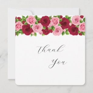 exquisite Rot und Rosa Blumenkarte danke Ihnen