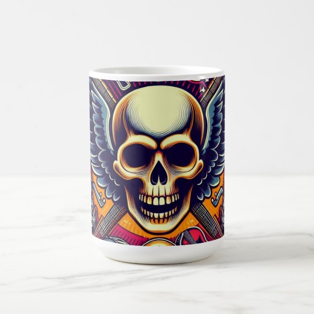 Exquisite Skull and Bones Traditionelle 🎨 Kaffeetasse (Mittel)