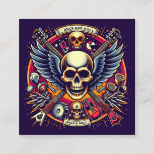 Exquisite Skull and Bones Traditionelle 🎨 Quadratische Visitenkarte