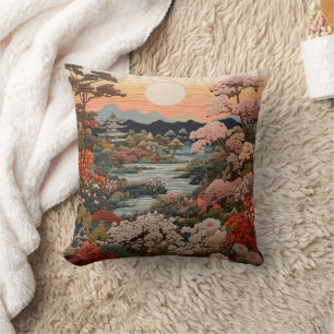 Exquisite traditionelle japanische Tapisserie Art: Kissen