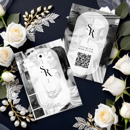 Exquisite Vellum Transparency Schwarz-weiß Initial Save The Date