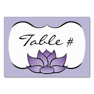Exquisiter Lotus in Lila Tafelkarte Tischnummer
