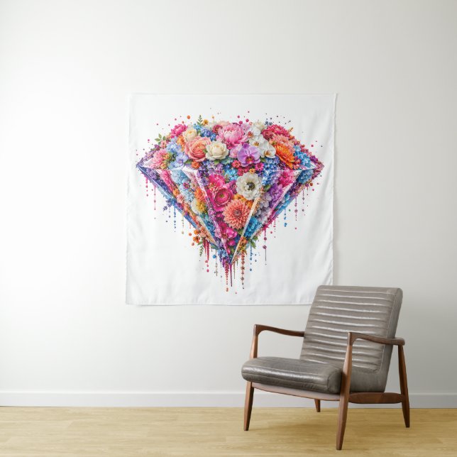 Exquisites Diamantdesign mit tropfender Kunst Wandteppich (Beispiel)