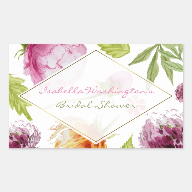 Exquisites Gold Gerahmtes Brautparty Rechteckiger Aufkleber (Vorderseite)